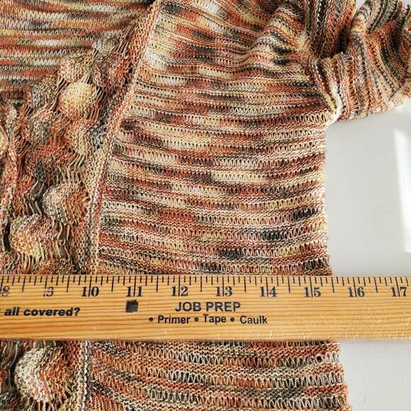 Sioni Women 3D Knit Cardigan S Cottage Granny Cabin Boho Neutral Artsy Lagenlook - Picture 7 of 9